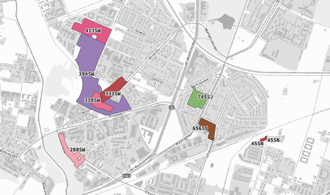 Ilustracja strefy na Krzykach i Partynicach